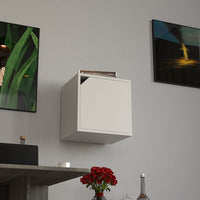 Mensola Cubo con 1 Anta Libreria da Parete Scaffale Bianco 35x35 Design Moderno