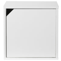 Mensola Cubo con 1 Anta Libreria da Parete Scaffale Bianco 35x35 Design Moderno