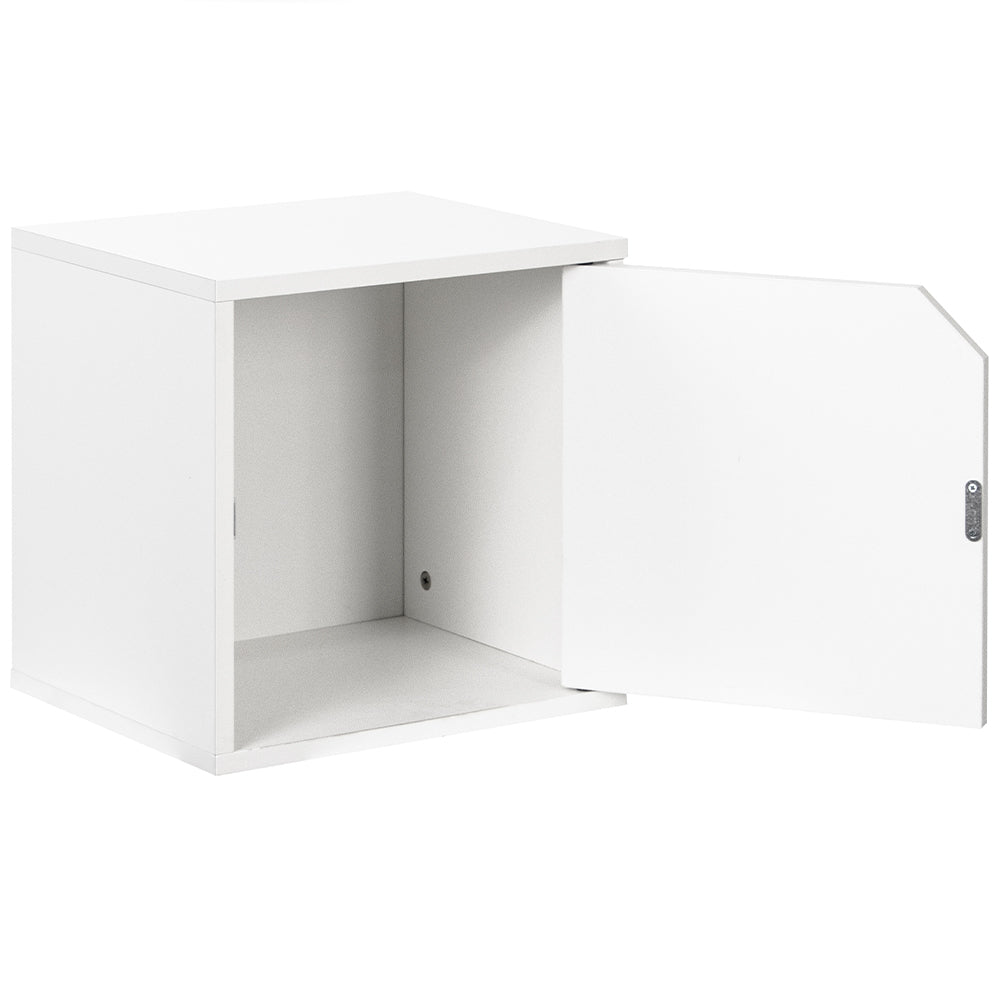 Mensola Cubo con 1 Anta Libreria da Parete Scaffale Bianco 35x35 Design Moderno