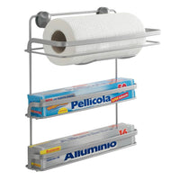 Porta Rotoli 3 Piani Eureka Metaltex Mensole da Cucina Alluminio Pellicola