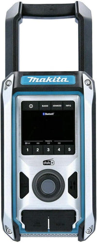 Makita Radio portatile da cantiere caricabatterie + funzione Bluetooth e porta USB DMR115