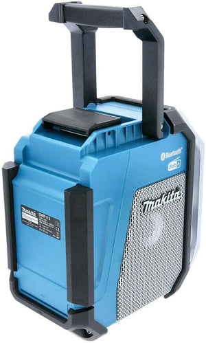 Makita Radio portatile da cantiere caricabatterie + funzione Bluetooth e porta USB DMR115