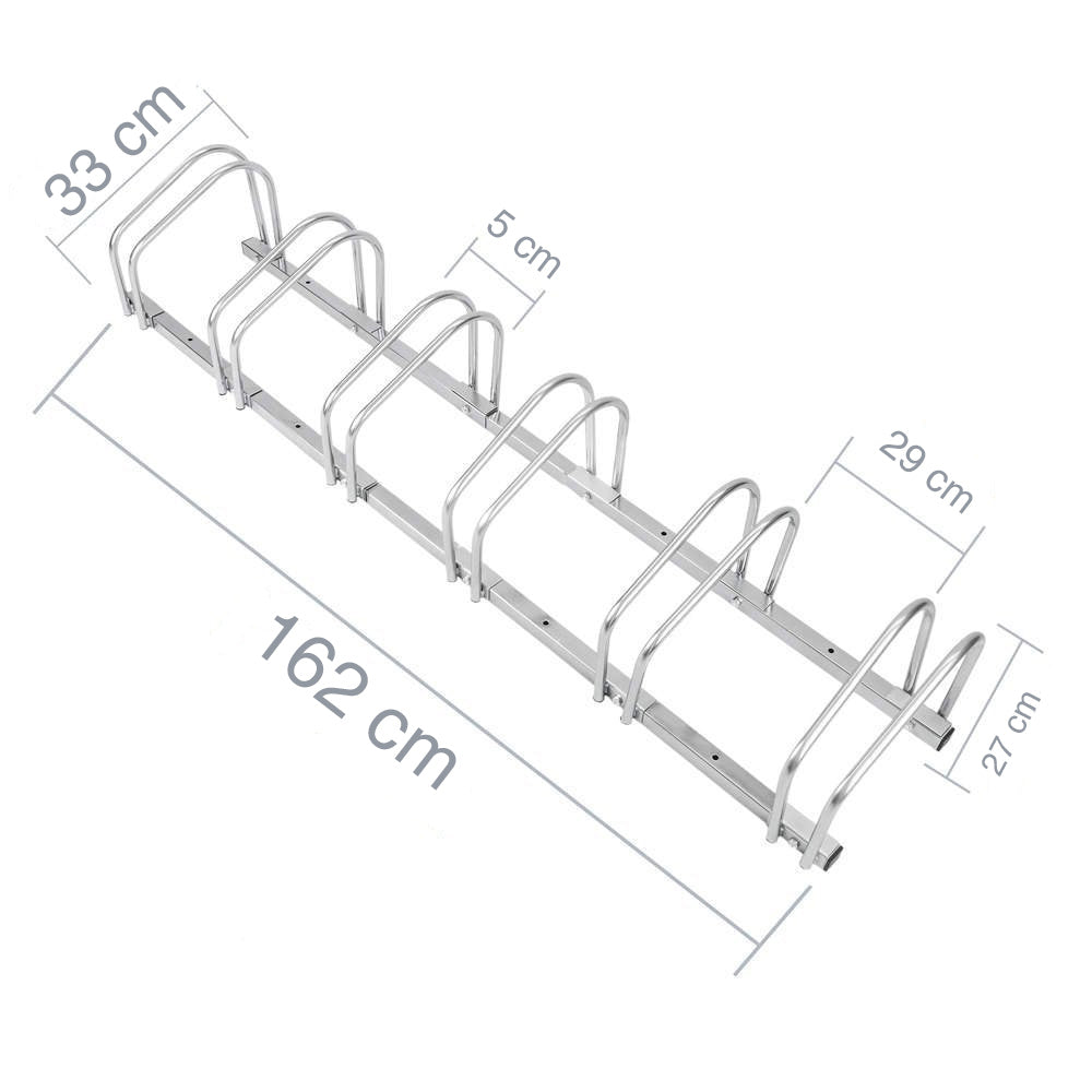 Parcheggio Porta Bici 6 Posti Stand Cavalletto Rastrelliera Bicicletta Acciaio
