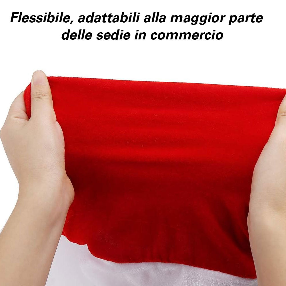 6 x Coprisedia Natalizi Cappello Babbo Natale Decorazione Natalizia Sedia 50x60