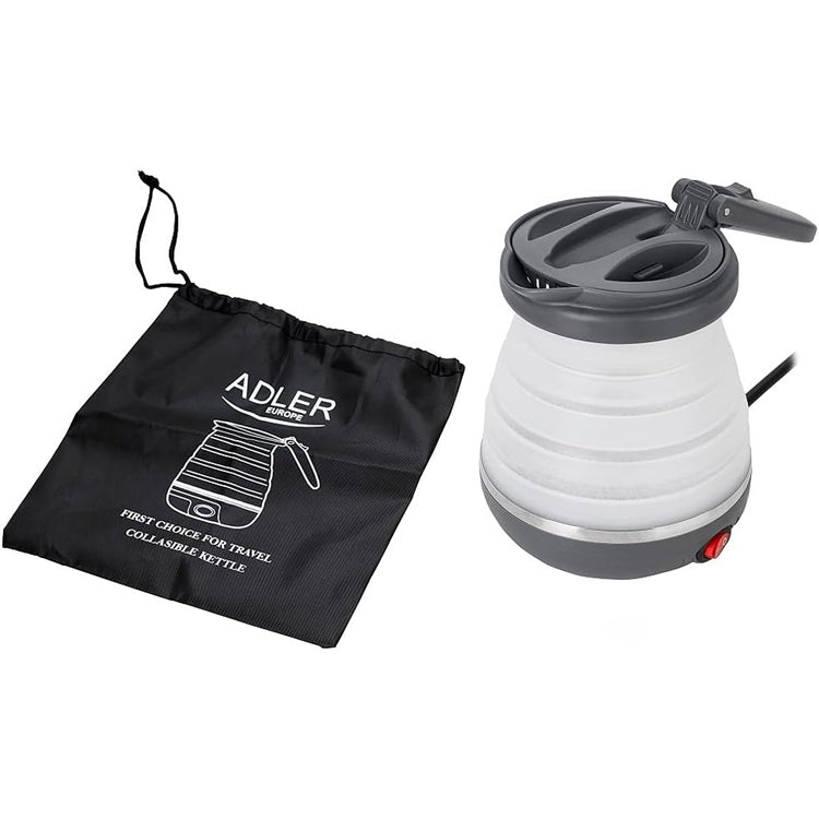 Bollitore Elettrico Pieghevole 0,6L 750W Acqua Calda da Viaggio Portatile Adler