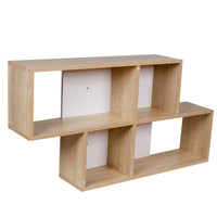 Libreria Scaffale Parete 4 Mensole Ripiani Design Moderno Legno Bianco Quercia