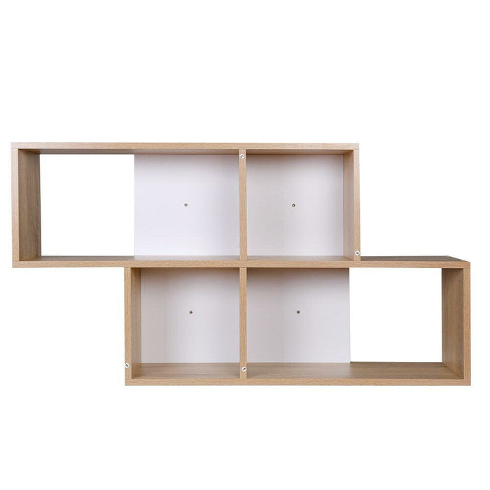 Libreria Scaffale Parete 4 Mensole Ripiani Design Moderno Legno Bianco Quercia