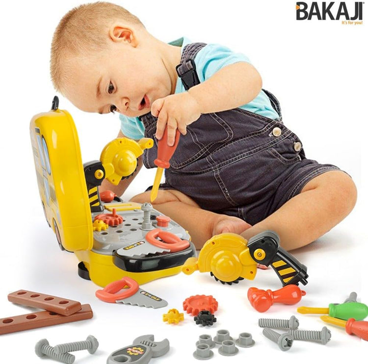 Valigetta Attrezzi Giocattolo Bambini con Accessori Fai da Te Portatile 31 pz