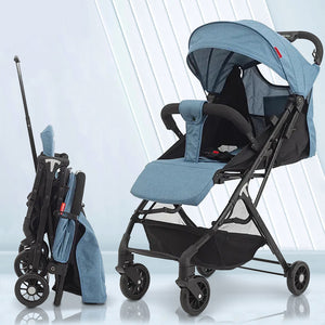 Passeggino Pro Ultra Leggero Blu Chiusura Facilitata Salvaspazio Portata 15 kg