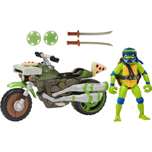 Tartarughe Ninja Mutant Mayhem Veicolo e Leonardo 11.5 cm Articolato Idea Regalo