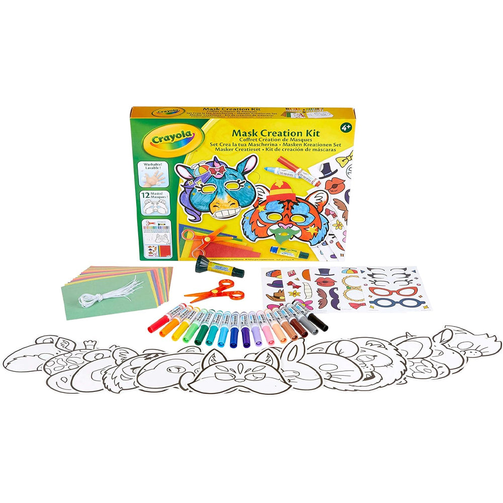 Crayola Cofanetto Creazione di Maschere Gioco Educativo Kit Attività Idea Regalo