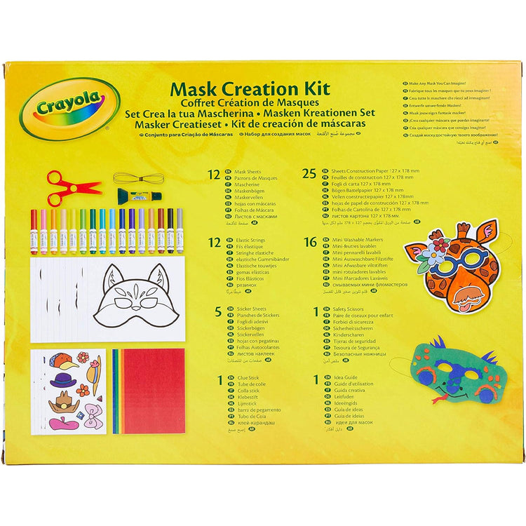 Crayola Cofanetto Creazione di Maschere Gioco Educativo Kit Attività Idea Regalo