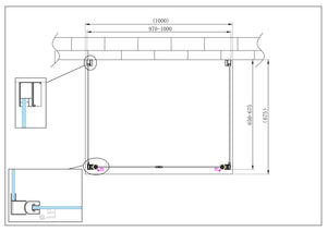 Porta battente Saloon  + 2 lati fissi box doccia 6 mm cromo 2 FISSE  65-67,5 + SALOON 97-100 