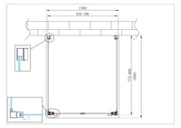 Porta battente Saloon  + 2 lati fissi box doccia 6 mm cromo 2 FISSE 77,5-80 + SALOON 67-70 