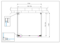 Porta battente Saloon  + 2 lati fissi box doccia 6 mm cromo 2 FISSE 72,5-75 + SALOON 72-75 