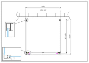 Porta battente Saloon  + 2 lati fissi box doccia 6 mm cromo 2 FISSE 87,5-90 + SALOON 87-90 