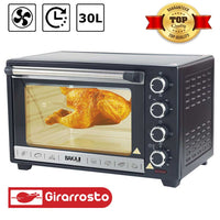 Forno Fornetto Elettrico Ventilato 30 litri 1600 W Luce Interna Timer Girarrosto