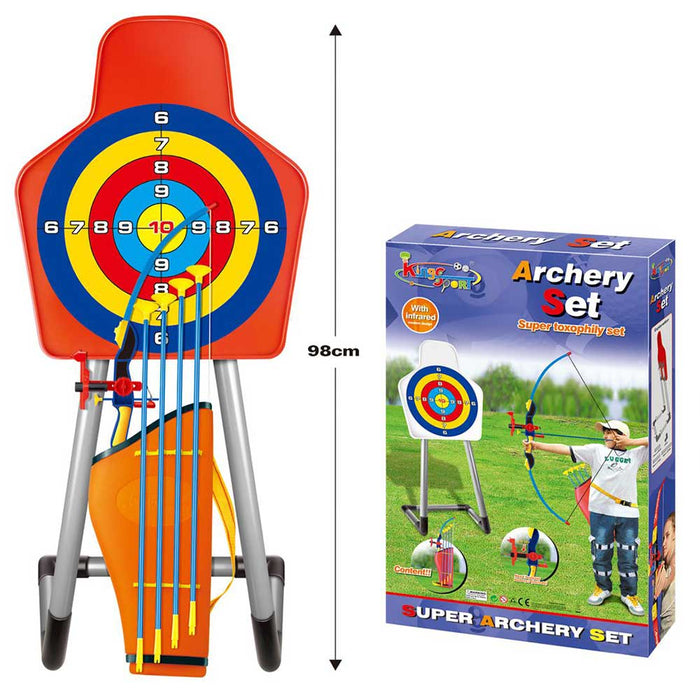 Set Arciere Per Bambini Con Arco 4 Frecce Mirino Laser Bersaglio E Portafrecce