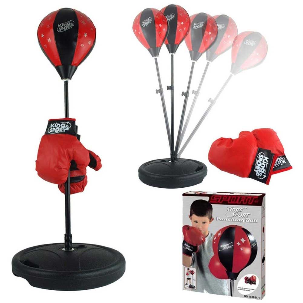 Punching Ball per Bambini Asta Regolabile 100 cm con Guantoni e Base Riempibile