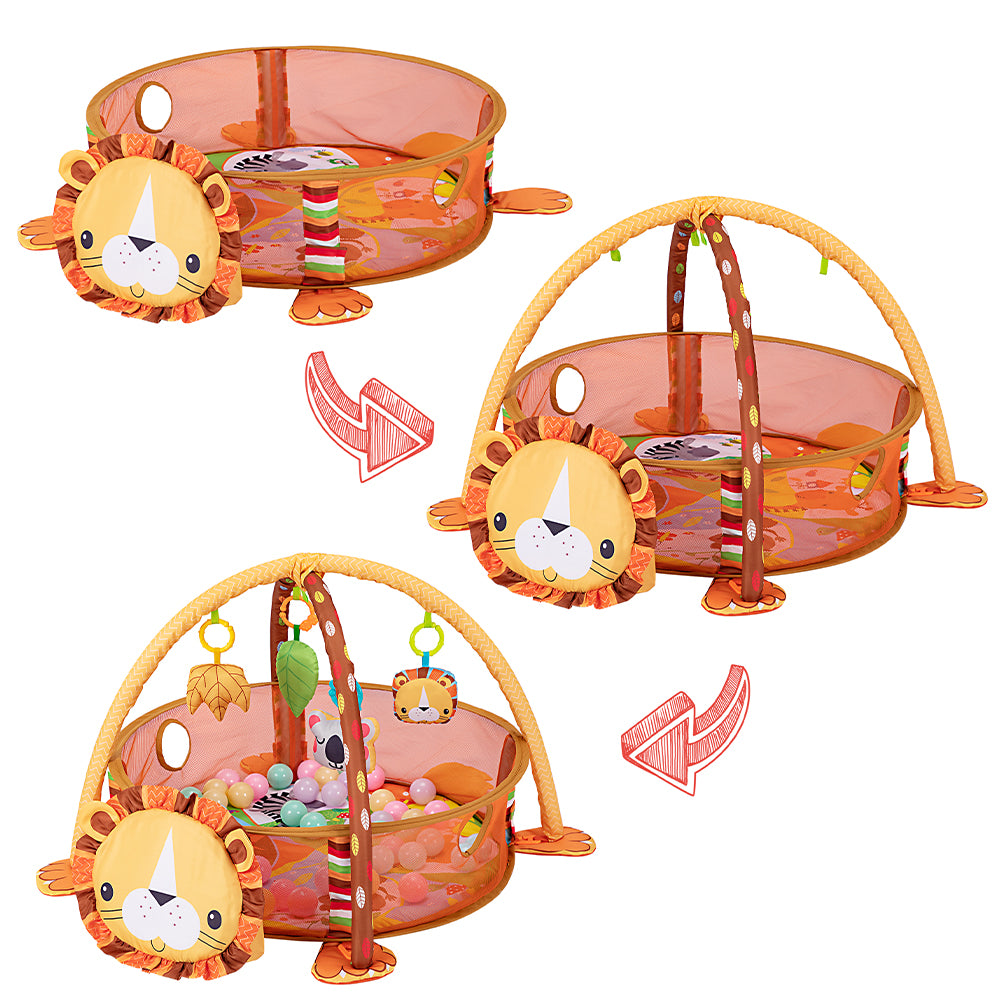 Palestrina Box Tappeto Neonato Bambino Leoncino Fitch Baby con Recinto Palline