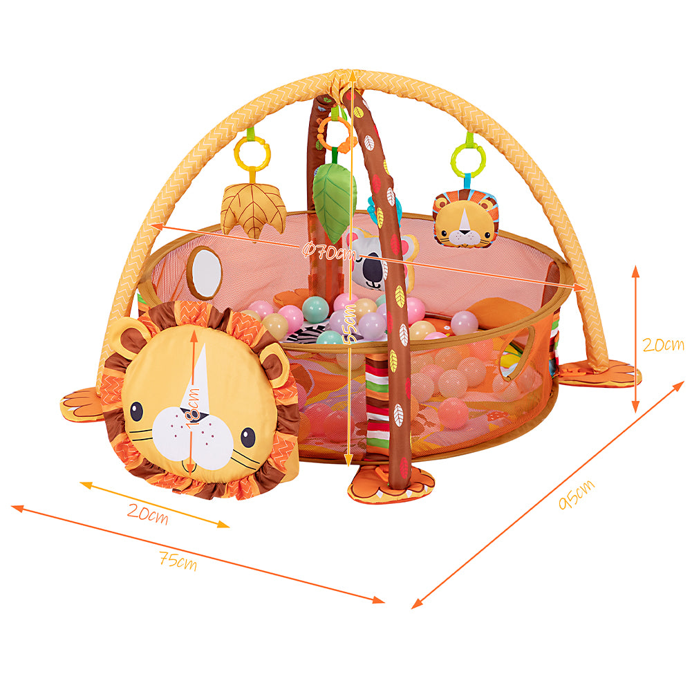 Palestrina Box Tappeto Neonato Bambino Leoncino Fitch Baby con Recinto Palline