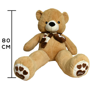 Peluche Orso Orsacchiotto Alto 80 cm Pupazzo Bambini Orsacchiotto Morbido Beige