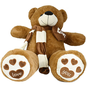 Peluche Orso Orsacchiotto Alto 80cm Pupazzo Bambini Orsacchiotto Morbido Marrone