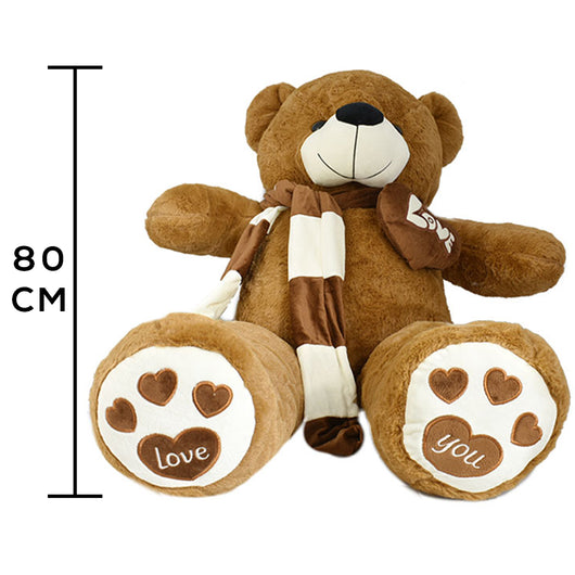 Peluche Orso Orsacchiotto Alto 80cm Pupazzo Bambini Orsacchiotto Morbido Marrone