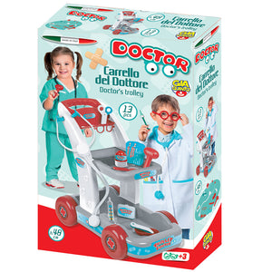 Carrello Dottore per Bambini Carrellino Medico Gioco con 13Accessori Idea Regalo