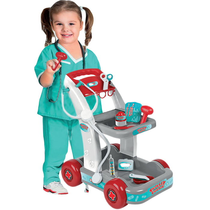 Carrello Dottore per Bambini Carrellino Medico Gioco con 13Accessori Idea Regalo