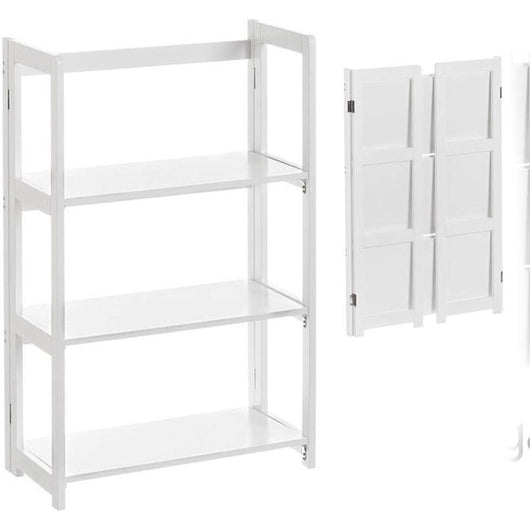 Scaffale Libreria 3 Ripiani Pieghevole in Legno MDF Scaffalatura 56x27x86cm