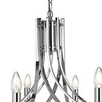 Lampadario Industrial-Nordico Ascona Acciaio Cromo Vetro 8 Luci E14