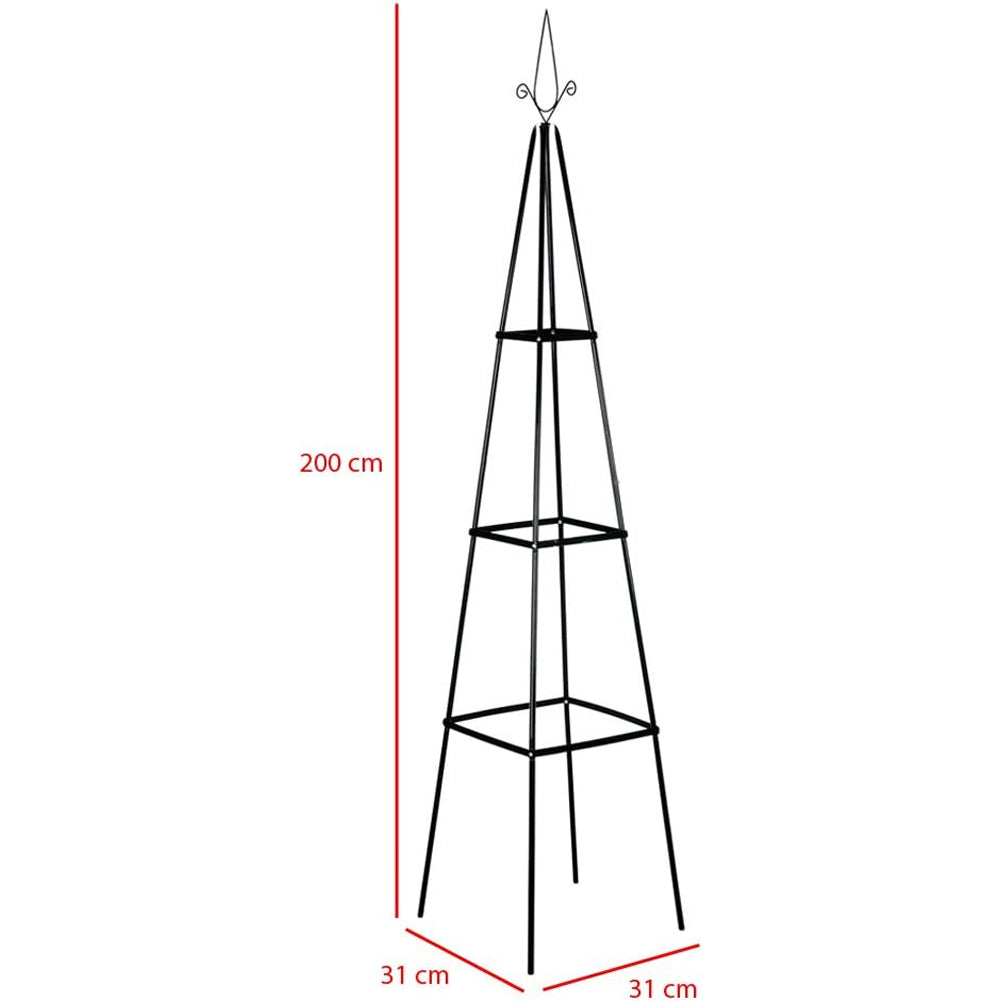 Supporto per Piante Rampicanti Obelisco Arco da Decorazione Giardino Torre H 2Mt