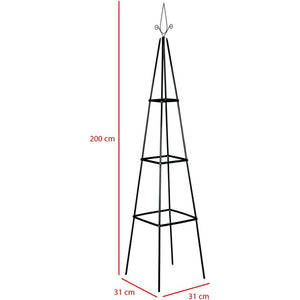 Supporto per Piante Rampicanti Obelisco Arco da Decorazione Giardino Torre H 2Mt