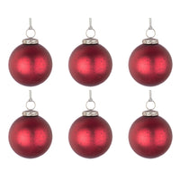 Palline di Natale in Vetro Rosso Opaco Strass Elegantia Bizzotto Diametro: 80 mm