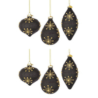 Pendaglio Natale in Vetro Nero Oro Elegantin Lurex Glimmer