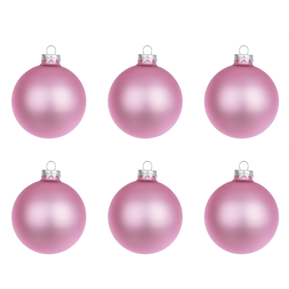 Pallina di Natale Rosa Opaco in Vetro Addobbi Albero Diametro: 80 mm