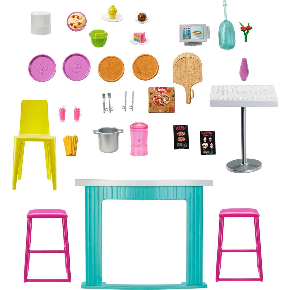 Barbie Playset Il Ristorante con Oltre 30 Accessori da Cucina e 6 Aree da Gioco