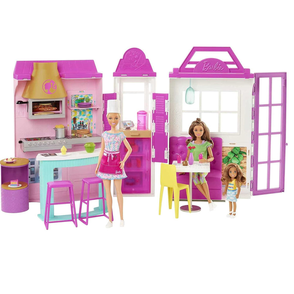 Barbie Playset Il Ristorante con Oltre 30 Accessori da Cucina e 6 Aree da Gioco