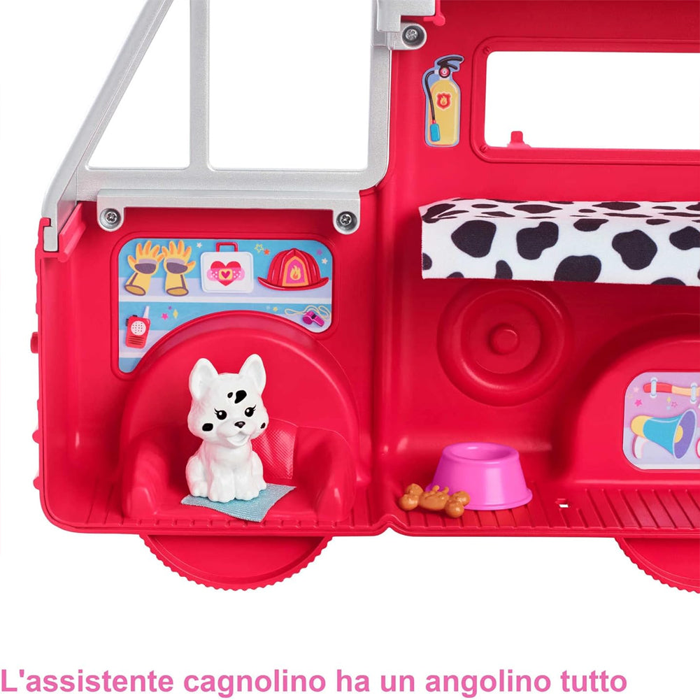 Barbie Chelsea Camion dei Pompieri Playset Bambola e Camion Pompieri Ripiegabile