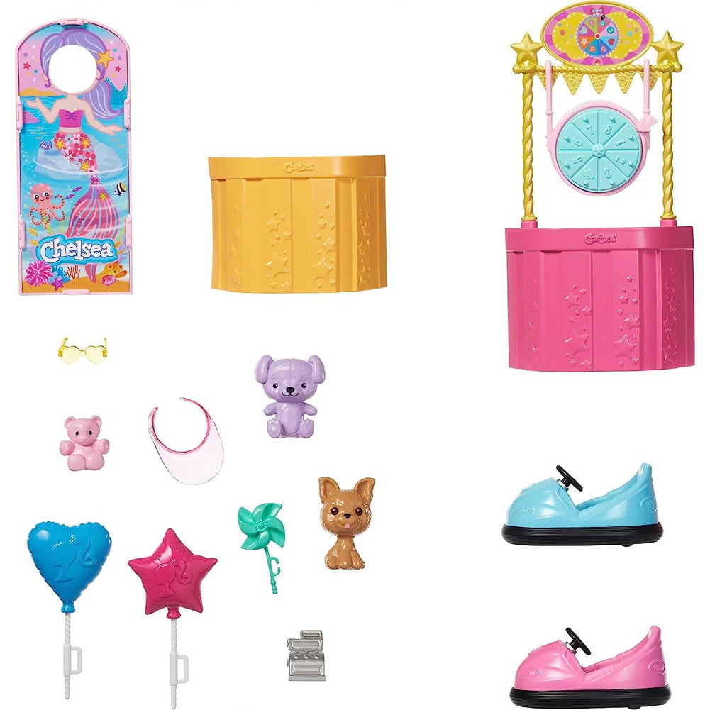 Barbie Playset Luna Park Club Chelsea e Bambola con Accessori Parco Divertimenti