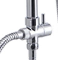 Colonna doccia tonda a ponte acciaio inox con soffione e doccetta Gedy G-EASY 04