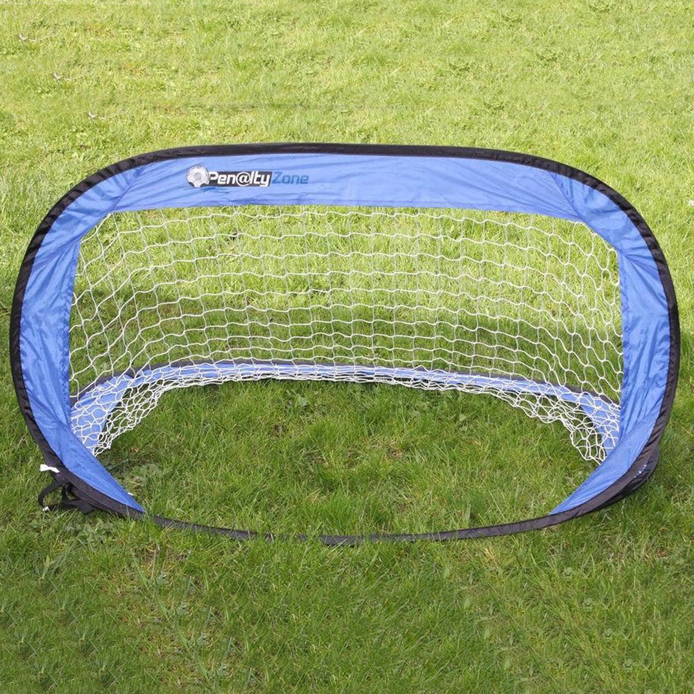 Porta Da Calcio Apertura Pop-Up 122x66cm Sport Esterno Calcetto Blu Penalty Zone