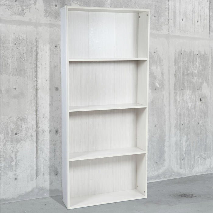 Beth - libreria in legno a 4 ripiani -  73x24x170h cm bianco