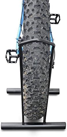 ANDRYS - Porta Biciclette a Pavimento 1 Posto a Piedistallo per Fat-Bike, Non Smontabile o Modulabile, con Tappi, per Ruote da 12 cm