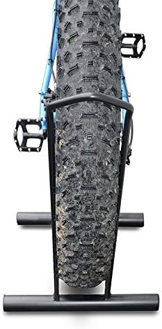 ANDRYS - Porta Biciclette a Pavimento 1 Posto a Piedistallo per Fat-Bike, Non Smontabile o Modulabile, con Tappi, per Ruote da 12 cm