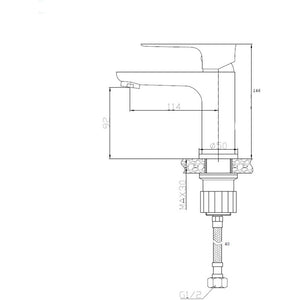 MISCELATORE MONOCOMANDO RUBINETTO LAVABO NERO OPACO SERIE FLAT FERIDRAS