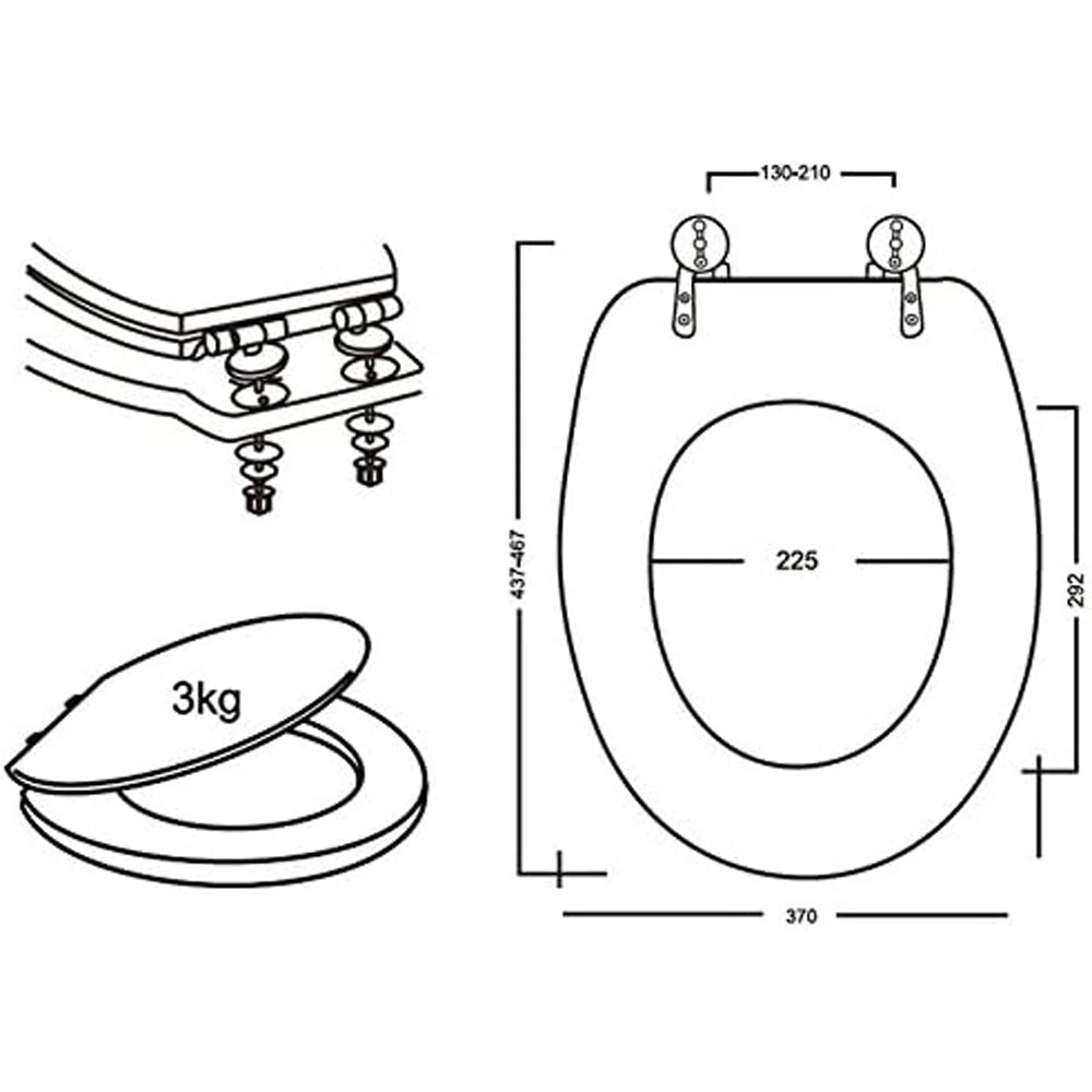 COPRIWATER UNIVERSALE SEDILE TAVOLETTA WC BAGNO MDF LEGNO MARRONE 18" FERIDRAS 183027