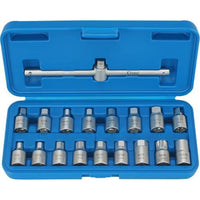 SET 18pz CHIAVI A BUSSOLA PER TAPPI SCARICO COPPA OLIO 3/8" CONDOR 4712A