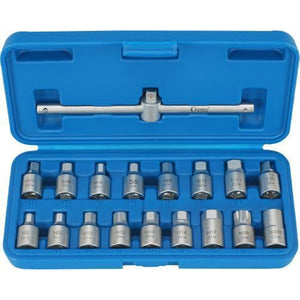 SET 18pz CHIAVI A BUSSOLA PER TAPPI SCARICO COPPA OLIO 3/8" CONDOR 4712A